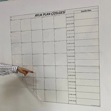 İpek Yıldızı® Aylık Planlayıcı Manyetik Duvar Stickerı Takvim Plan Çizelgesi