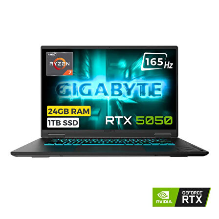 Gigabyte Gaming A16 3TH Ryzen 7 260 24GB 1TB SSD 8GB RTX5050 85W 16 FHD+ 165Hz FreeDOS
