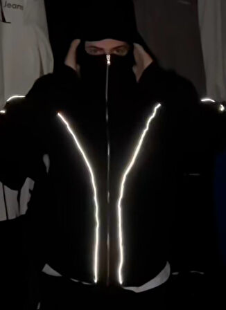 Ninja Reflektörlü Kar Maskeli Oversize Unisex Ceket