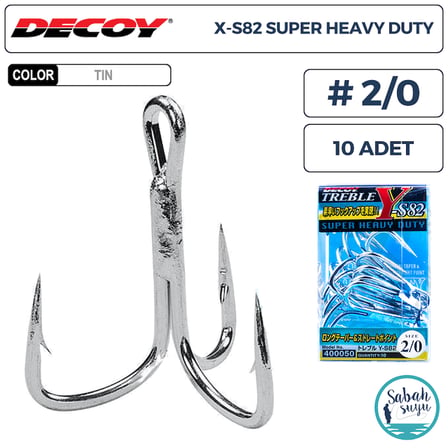 Decoy Y-S82 Super Heavy Duty Treble Üçlü İğne TIN #2/0 (10 Adet)