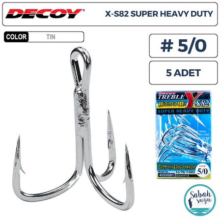 Decoy Y-S82 Super Heavy Duty Treble Üçlü İğne TIN #5/0 (5 Adet)