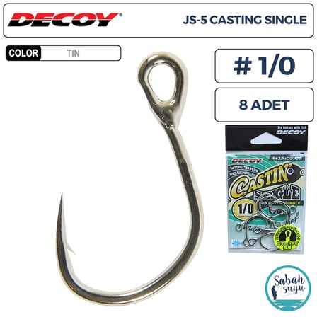 Decoy JS-5 Casting Single Tekli İğne #1/0 (8 Adet)