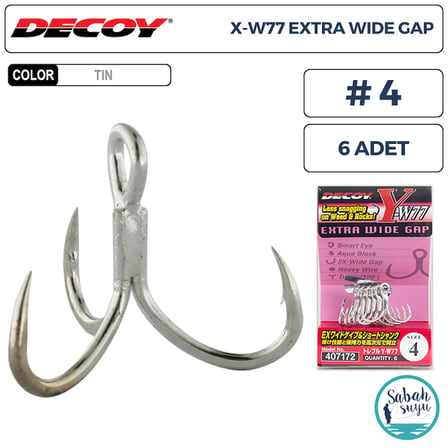 Decoy Y-W77 Curve Treble Üçlü İğne TIN #4 (6 Adet)