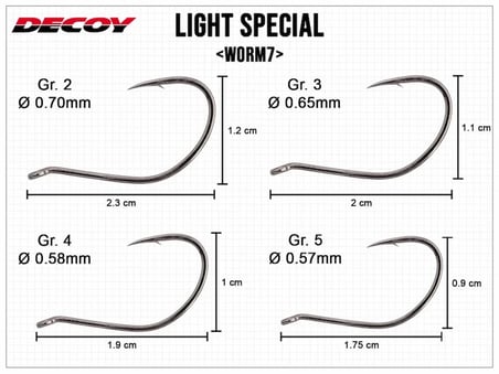 Decoy Worm 7 Light Special Delikli Olta İğnesi BN #2 (9 Adet)