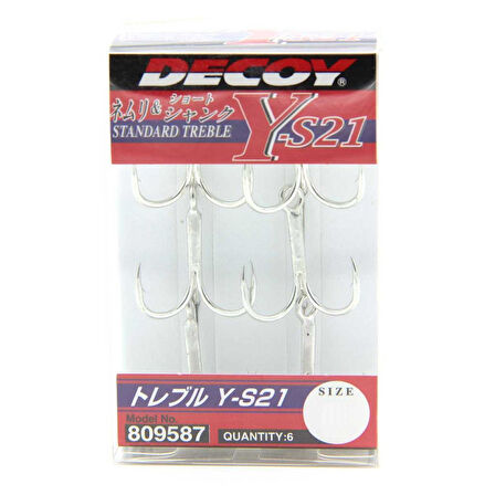 Decoy Y-S21 Standart Treble Üçlü 6P Olta İğnesi NO:6