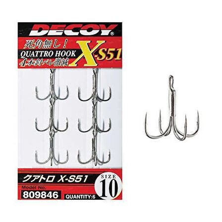 DECOY X-S51 Quattro Dörtlü Maket Balık İğnesi 6 no