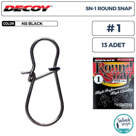 Decoy SN-1 Round Snap Klips BN #1 22lb (13 Adet)