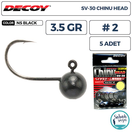 Decoy JH SV-30 Chinu Jighead 3.5gr #2 Siyah (5 Adet)