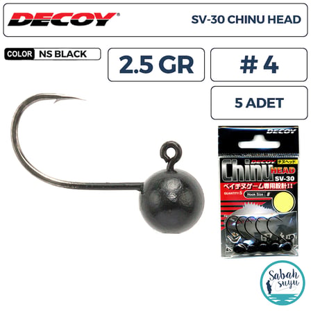 Decoy JH SV-30 Chinu Jighead 2.5gr #4 Siyah (5 Adet)