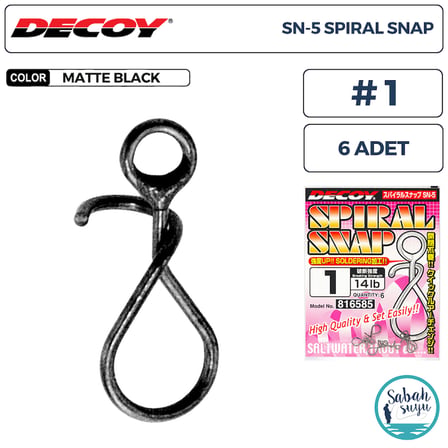Decoy SN-5 Spiral Snap Klips #1 14lb (6 Adet)