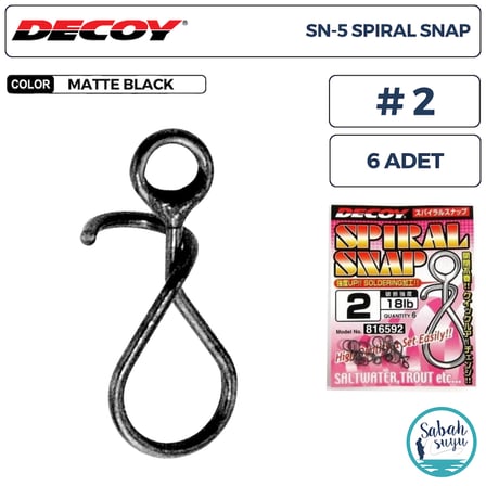 Decoy SN-5 Spiral Snap Klips #2 18lb (6 Adet)