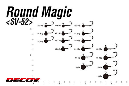 Decoy SV-52 Round Magic JH Jig Head NO:6-1,8 GR