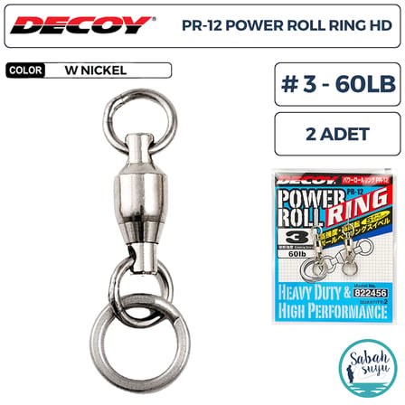 Decoy PR-12 Powerroll Ring Halkalı Fırdöndü #3 60lb (2 Adet)