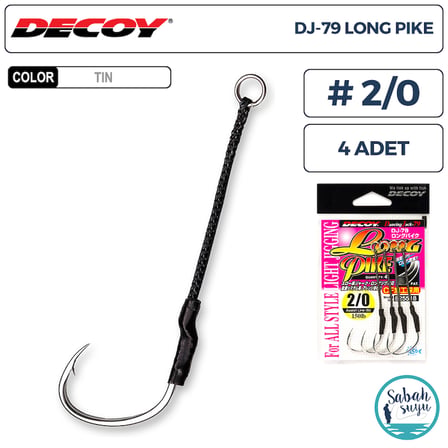 Decoy DJ-79 Long Pike Tekli Asist İğnesi #2/0 (4 Adet)