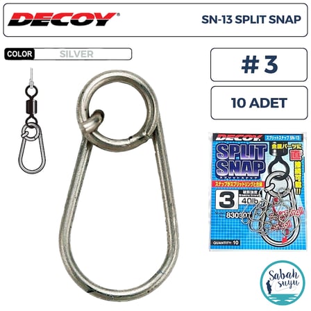 Decoy SN-13 Split Snap Klips #3 40lb Silver (10 Adet)