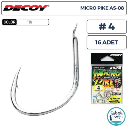 Decoy AS-08 Micro Pike Super Light Jigging Asist İğne TIN #4 (16 Adet)