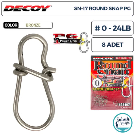 Decoy SN-17 Round Snap PG Klips #0 24lb Bronze (8 Adet)
