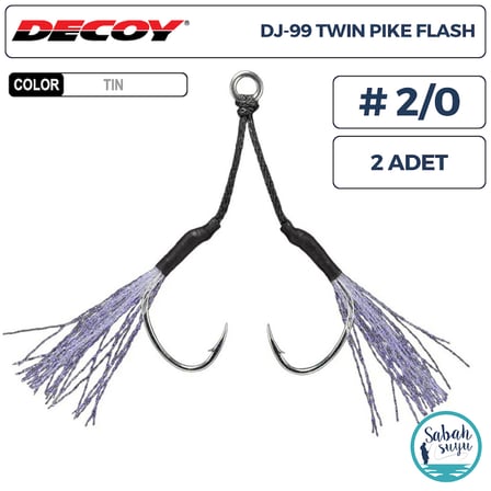 Decoy DJ-99UV Twin Pike Flash Tüylü Çiftli Asist İğnesi #2/0 (2 Adet)