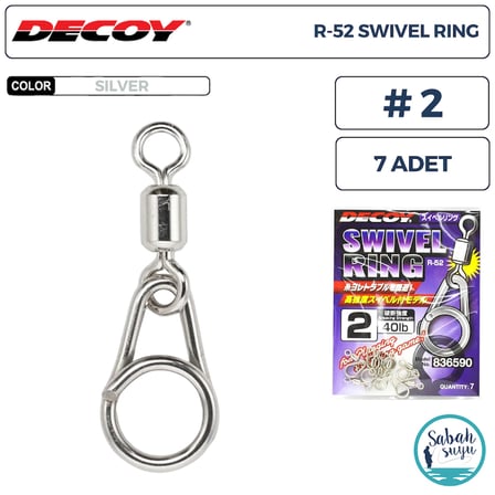Decoy R-52 Swivel Ring Fırdöndülü Klips Silver #2 (40lb) (7 Adet)
