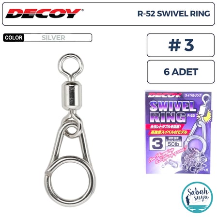 Decoy R-52 Swivel Ring Fırdöndülü Klips Silver #3 (50lb) (6 Adet)