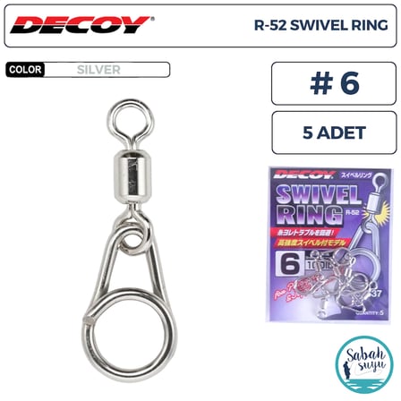 Decoy R-52 Swivel Ring Fırdöndülü Klips Silver #6 (100lb) (5 Adet)