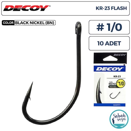 Decoy KR-23 Flash Delikli Olta İğnesi BN #1/0 (10 Adet)