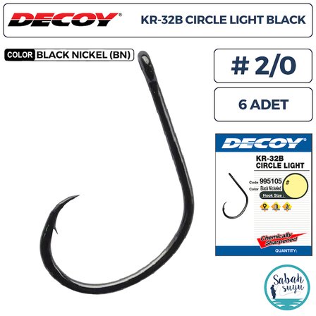 Decoy KR-32B Circle Light Delikli Olta İğnesi BN #2/0 (6 Adet)