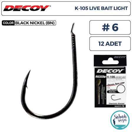 Decoy K-105 Live Bait Light Olta İğnesi BN #6 (12 Adet)