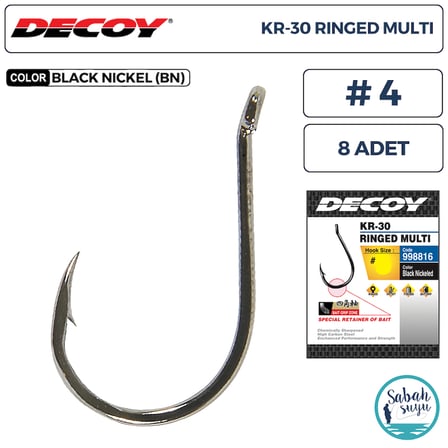 Decoy KR-30 Ringed Multi Delikli Olta İğnesi BN #4 (8 Adet)