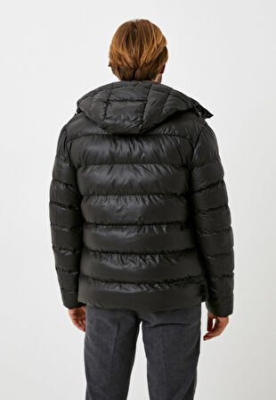 Erkek Mont Şişme Kahve Kapüşon Detay Rüzgar ve Su İtici Nefes Alabilen Slim Fit NCS JEANS 4989