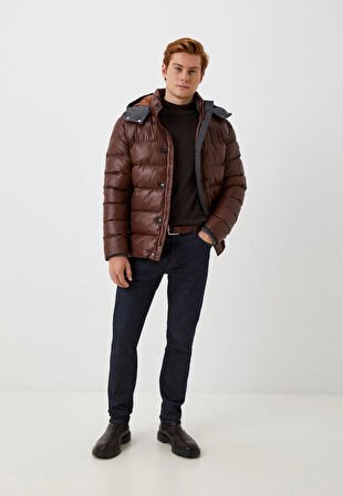 Erkek Mont Şişme Kiremit Kapüşon Detay Rüzgar ve Su İtici Nefes Alabilen Slim Fit NCS JEANS 4989