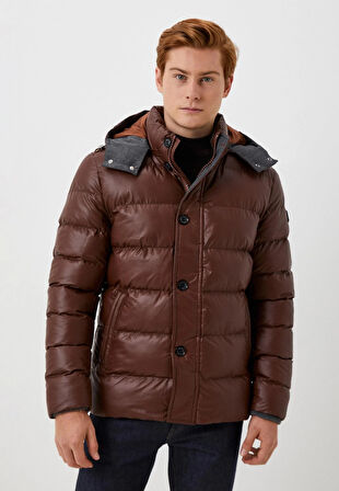 Erkek Mont Şişme Kiremit Kapüşon Detay Rüzgar ve Su İtici Nefes Alabilen Slim Fit NCS JEANS 4989