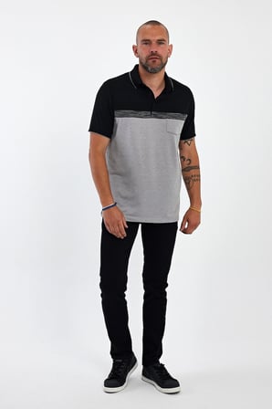 Erkek Basic Polo Yaka Cepli Kısa Kol Lacivert Tişört