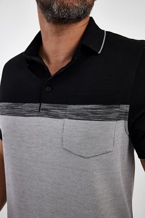 Erkek Basic Polo Yaka Cepli Kısa Kol Lacivert Tişört