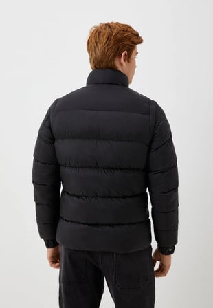 Erkek Mont Şişme Siyah Termo Dolumlu Two Tone Rüzgar ve Su İtici Slim Fit NCS JEANS 4990