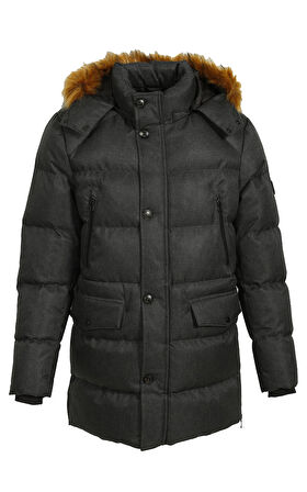 Erkek Mont Kapüşon'lu Termo Dolumlu Su ve Rüzgar İtici Slim Fit Mont NCS JEANS 4991