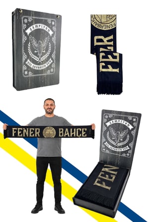 UNISEX GOLD FENERBAHÇE DOKUMA ATKI LAZER KUTU HEDİYELİ