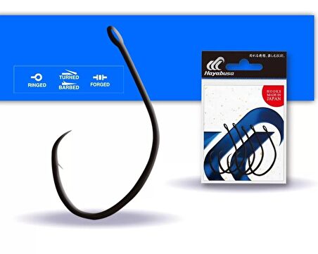 Hayabusa HCRL 186 Circle Delikli Çupra İğnesi Black Nikel 1/0