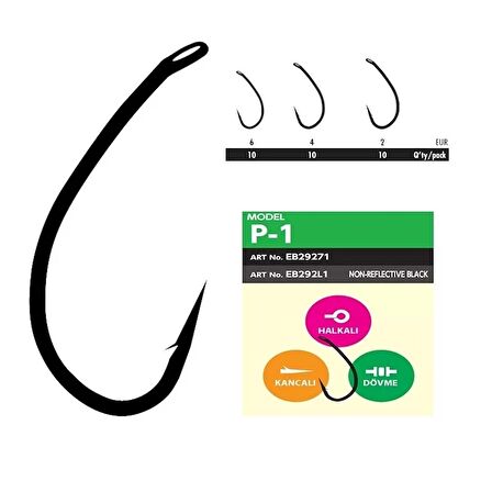 Hayabusa P1 Sazan İğnesi Dövme Teflon Black 10'lu Paket 2