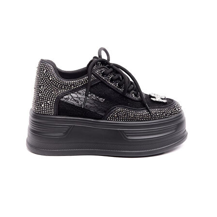 Yüksek Taban Taşlı Kadın Sneaker