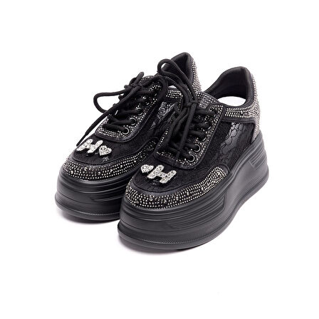 Yüksek Taban Taşlı Kadın Sneaker