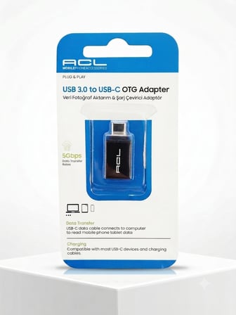 USB Type C Dönüştürücü Adaptör USB 3.0 to Type-C OTG Hızlı Veri Transferi ve Şarj Çevirici