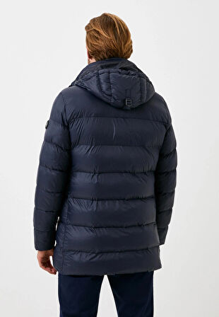 Erkek Şişme Mont Lacivert Kapüşonlu Termo Dolumlu ve İç Astarlı 6 Cep Dik Yaka Mont NCS JEANS 4994