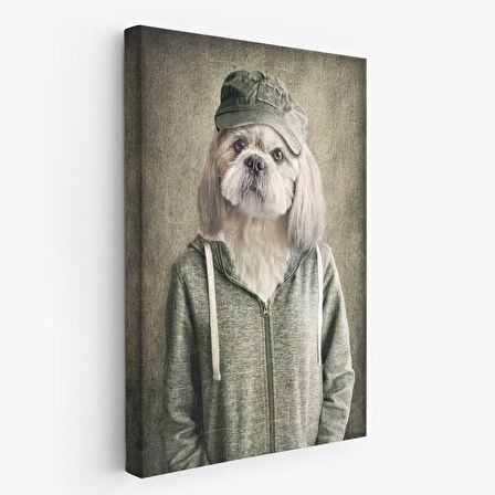Köpek Kafalı İnsan Kanvas Tablo-4994