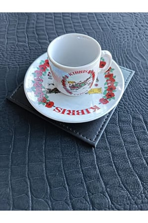 Kare Bardak Altlığı Suni Deri Bardak Altı ( 1 Adet ) Siyah