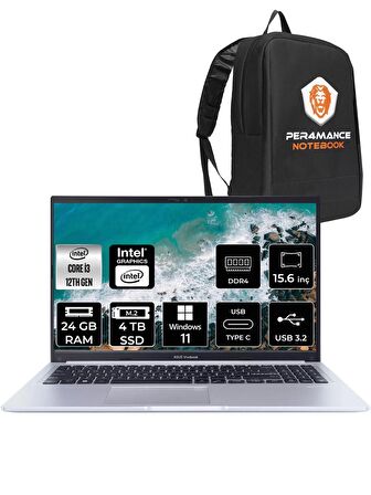 ASUS Vivobook 15 X1502ZA i3 1215U 24GB RAM 4TB SSD 15.6'' FHD W11HOME EJ1479 & PER4 ÇANTA