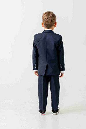 Mini Gentleman Erkek Çocuk Takım Elbise - 5 Parça (Ceket, Yelek, Gömlek, Pantolon, Papyon)