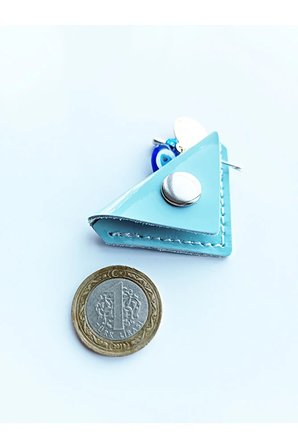 Mini Bebek Cevşeni Dualı Kolye Muska Hakiki Deri El Yapımı Üçgen