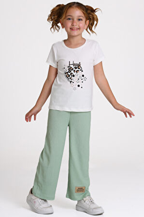 Mint Heart Baskılı 3-8 Yaş Takım - 81416-4