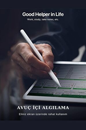 İpad Pro 11 inç Uyumlu Kablosuz Şarj Olabilen Palm Rejection ve Tilt Özellikli Stylus Pen